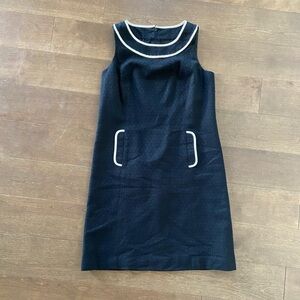 LOFT Black and White Shift Sheath Dress